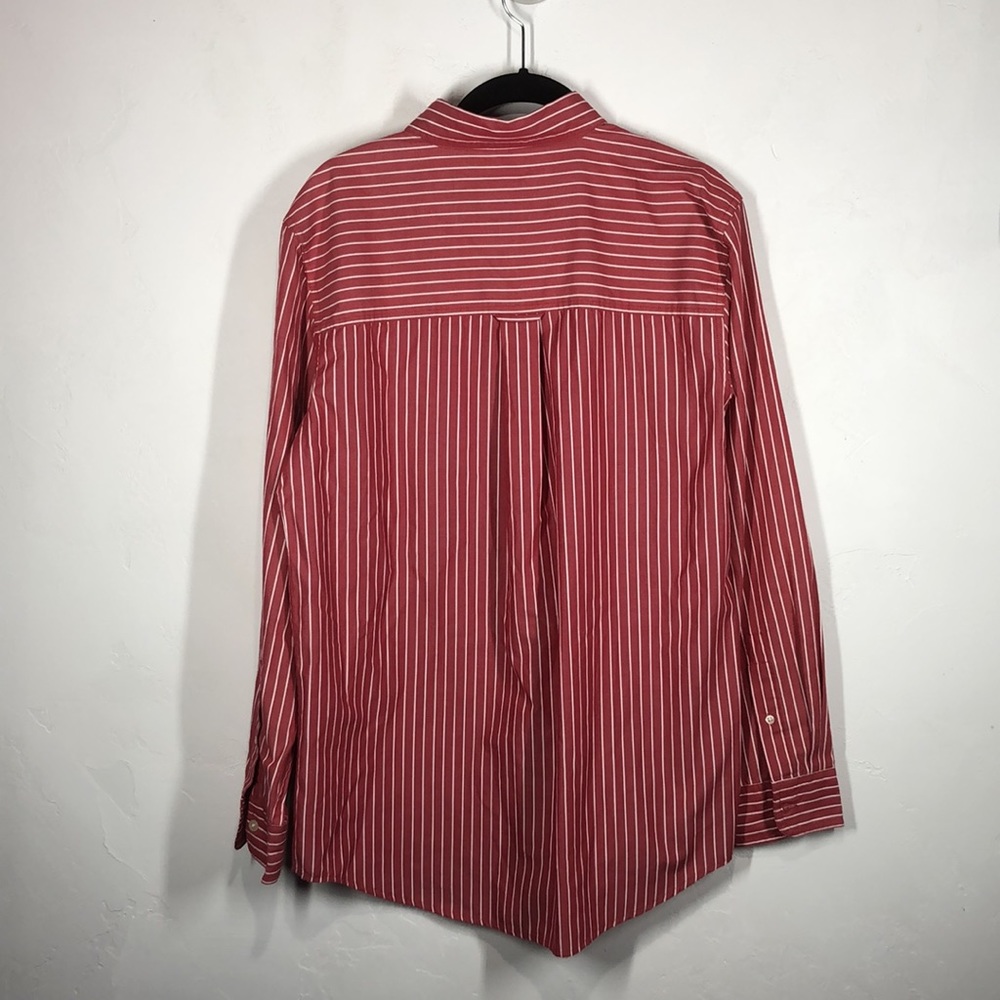 Chaps Red Stripe Button Down Shirt Size Small - image 6